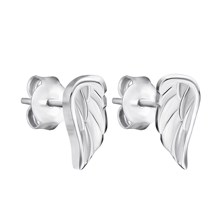 Сережки-гвоздики срібні "Крила". Артикул 7518/СК2/1000: ціна, відгуки, фото – купити в інтернет-магазині AURUM