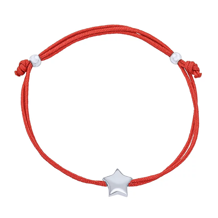 Браслет из красного шелка "Звезда" c серебра. Артикул 7309/537брР/45: цена, отзывы, фото – купить в интернет-магазине AURUM