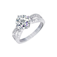 Серебряное кольцо с циркониями. Артикул 7501/К2Ф/754: цена, отзывы, фото – купить в интернет-магазине AURUM
