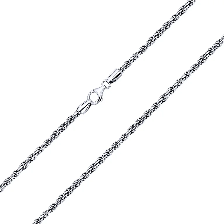 Серебряная цепь с чернением плетения веревка - 2187370