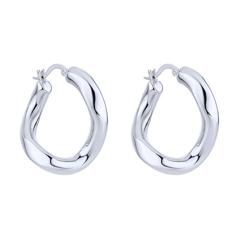Серьги "Завитки" из серебра - 2246365