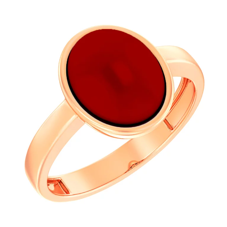 Кольцо из красного золота с кораллом . Артикул 141146ПкоГ: цена, отзывы, фото – купить в интернет-магазине AURUM