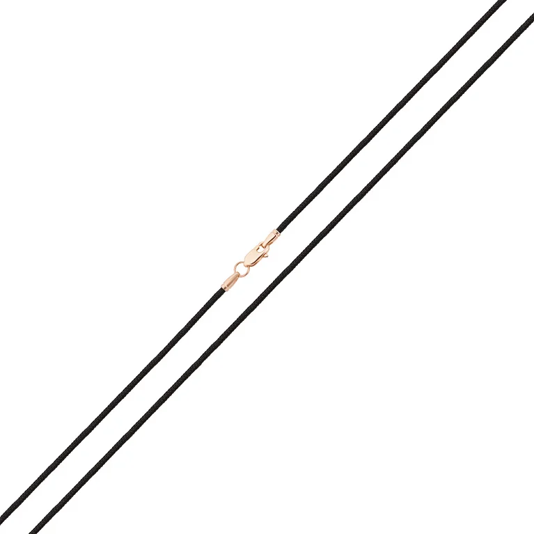 Синтетический шнурок с застежкой из красного золота - 2147295