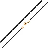 Бавовняний шнурок із замком з червоного золота з фіанітом - 965084