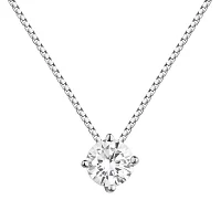 Срібне кольє з фіанітом венеціанське плетіння - 1515114