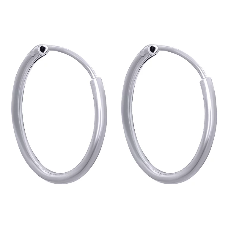 Сережки-кольца серебряные. Артикул 7502/2073765: цена, отзывы, фото – купить в интернет-магазине AURUM