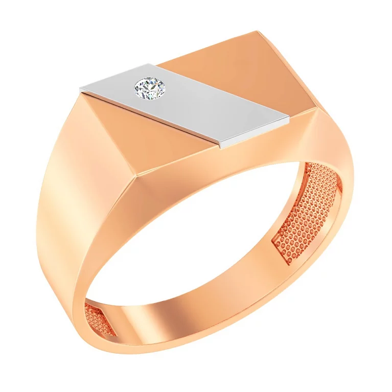 Золотой перстень с бриллиантом. Артикул К170039005: цена, отзывы, фото – купить в интернет-магазине AURUM