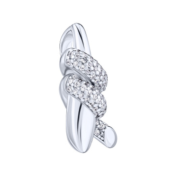 Серебряный подвес в стиле fashion с фианитами - 1961044