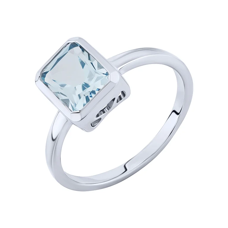 Серебряное кольцо с топазом в стиле минимализм - 2162627