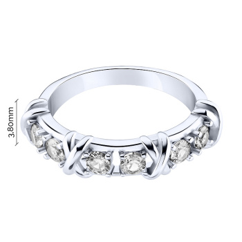 Серебряное кольцо с фианитами - 2225279