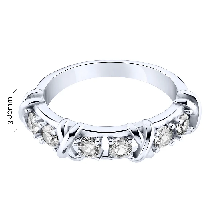 Серебряное кольцо с фианитами - 2225279