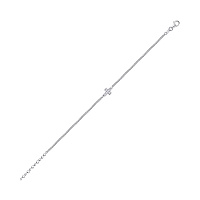 Срібний браслет Хрестик з цирконієм Панцирне плетіння. Артикул 7509/3653: ціна, відгуки, фото – купити в інтернет-магазині AURUM