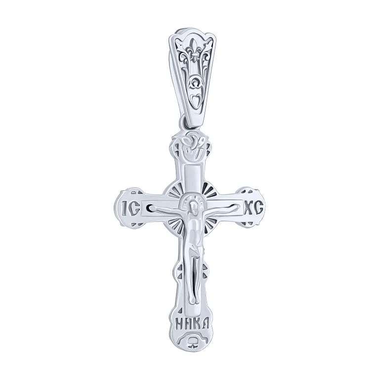 Серебряный нательный крестик с распятием - 2172227
