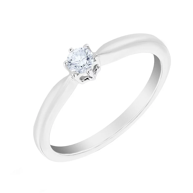 Золотое кольцо с бриллиантом. Артикул К341266010б: цена, отзывы, фото – купить в интернет-магазине AURUM