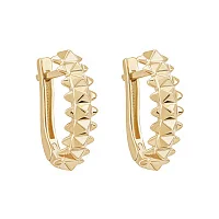 Сережки із жовтого золота "Clash" у мінімалістичному стилі - 2054985