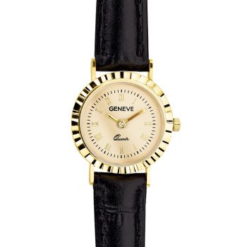 Наручные часы "Geneve" из желтого золота с кожаным ремешком - 2181232
