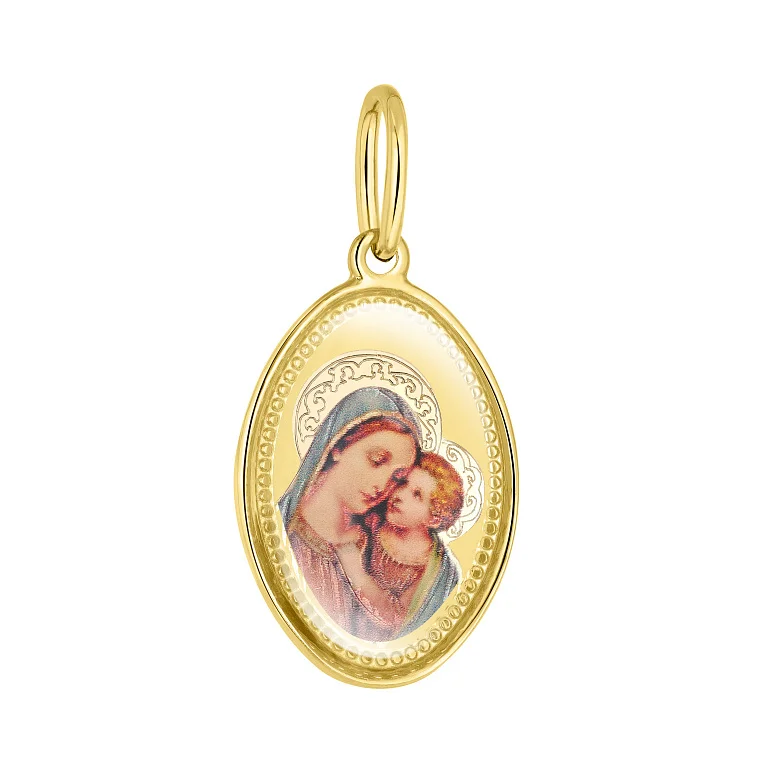 Ладанка "Матерь Божья с младенцем" в желтом золоте - 2167037