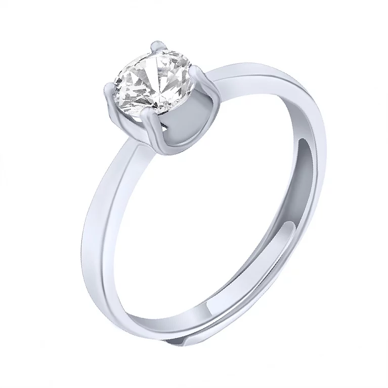 Помолвочное серебряное кольцо с фианитом. Артикул 7501/6245: цена, отзывы, фото – купить в интернет-магазине AURUM