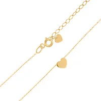 Кольє з жовтого золота з підвісом "Сердечко" плетіння якір - 1688683