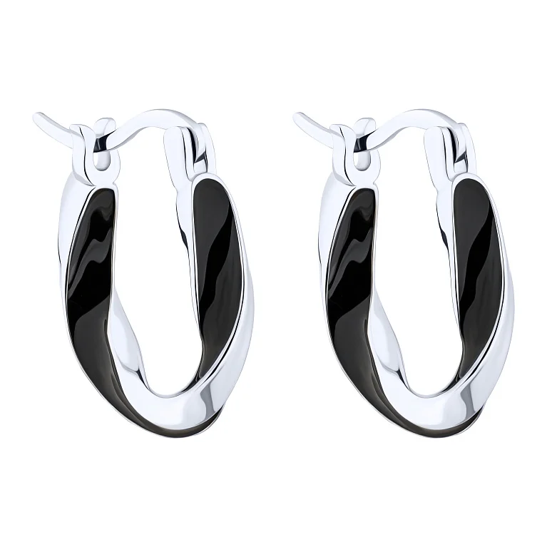 Серьги из серебра с эмалью - 2188697