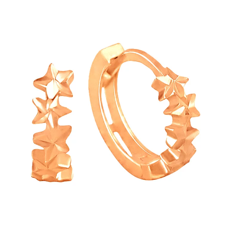 Сережки-кольца из красного золота "Звездочки". Артикул 211311901: цена, отзывы, фото – купить в интернет-магазине AURUM