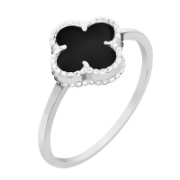 Кольцо из серебра с агатом "Клевер" - 1593721