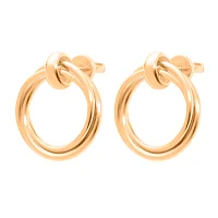 Сережки-гвоздики "Кола" з червоного золота - 969725
