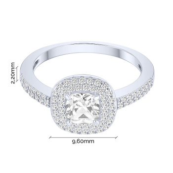 Серебряное кольцо "Геометрия" с фианитами - 2284785