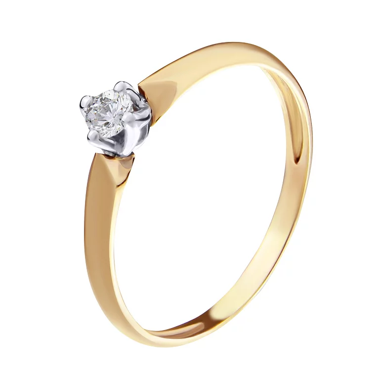 Золотое кольцо с бриллиантом. Артикул К1025: цена, отзывы, фото – купить в интернет-магазине AURUM