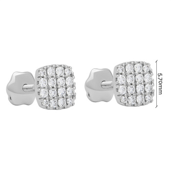 Сережки-гвоздики из белого золота с бриллиантами - 1738431