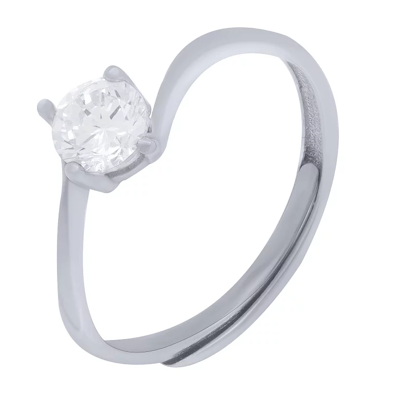 Кольцо серебряное помолвочное с фианитом. Артикул 7501/6254: цена, отзывы, фото – купить в интернет-магазине AURUM
