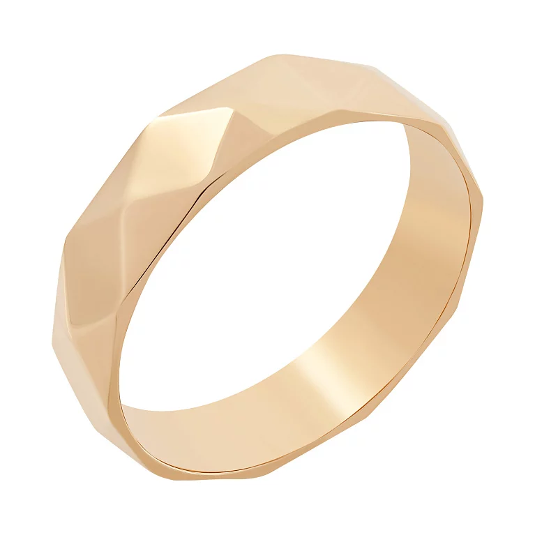 Золотое обручальное кольцо американка с гранями. Артикул 239235: цена, отзывы, фото – купить в интернет-магазине AURUM