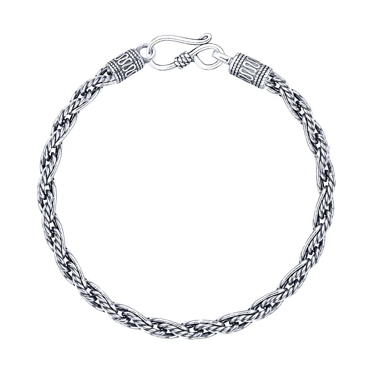 Браслет из серебра плетение фантазийное с чернением - 2205933