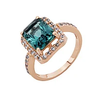 Кольцо из красного золота с кварцем и фианитами - 1992912