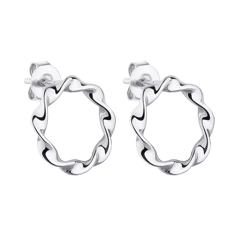 Сережки-гвоздики зі срібла "Коло". Артикул 7518/6239: ціна, відгуки, фото – купити в інтернет-магазині AURUM