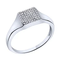 Кольцо из серебра с фианитами - 1787194