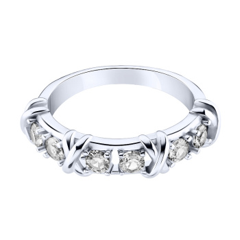 Серебряное кольцо с фианитами - 2225279