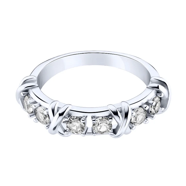 Серебряное кольцо с фианитами - 2225279