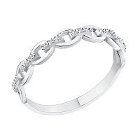 Серебряное кольцо Цепь с цирконием. Артикул 7501/5812: цена, отзывы, фото – купить в интернет-магазине AURUM