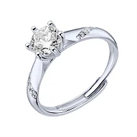 Срібна каблучка регульована з фіанітами - 2001789