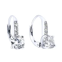 Серьги из серебра с фианитами - 1786462