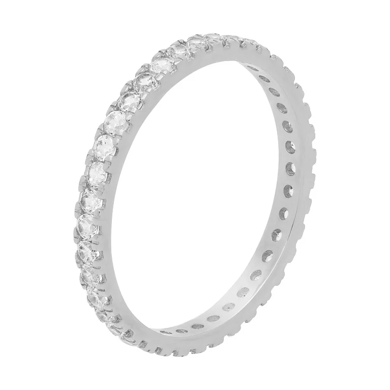 Золота каблучка з доріжкою фіанітів - 1728753