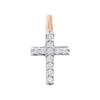Золотий хрестик з діамантами. Артикул П209: ціна, відгуки, фото – купити в інтернет-магазині AURUM