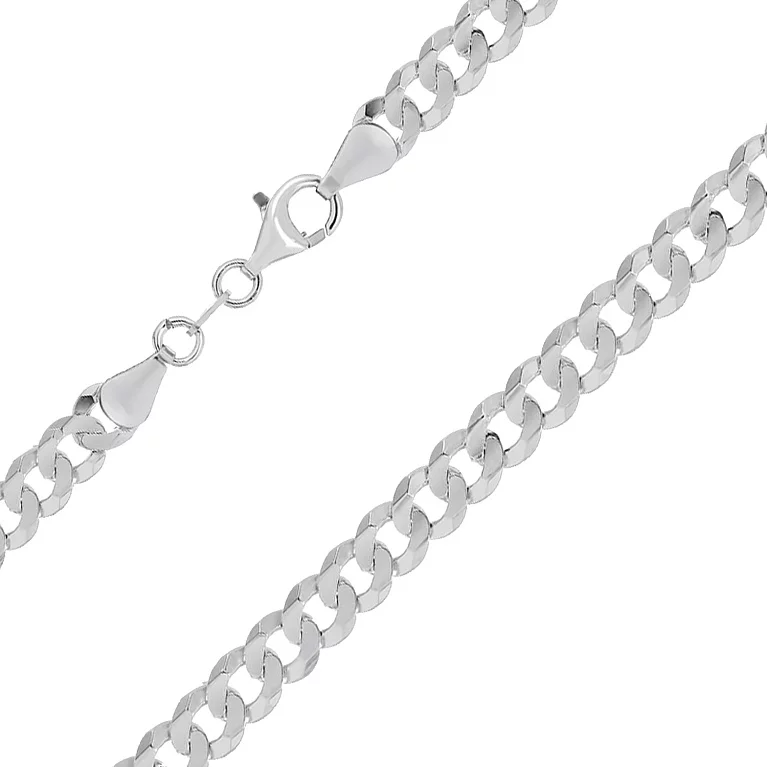 Срібний ланцюжок плетіння панцирне. Артикул 7508/079Р7/55: ціна, відгуки, фото – купити в інтернет-магазині AURUM