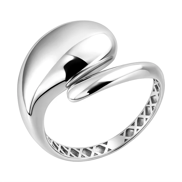 Кольцо незамкнутое "Капля" из белого золота - 2149950