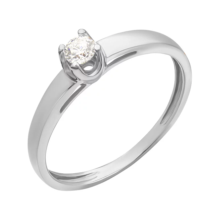 Помолвочное кольцо в белом золоте с бриллиантом. Артикул 1107482202: цена, отзывы, фото – купить в интернет-магазине AURUM