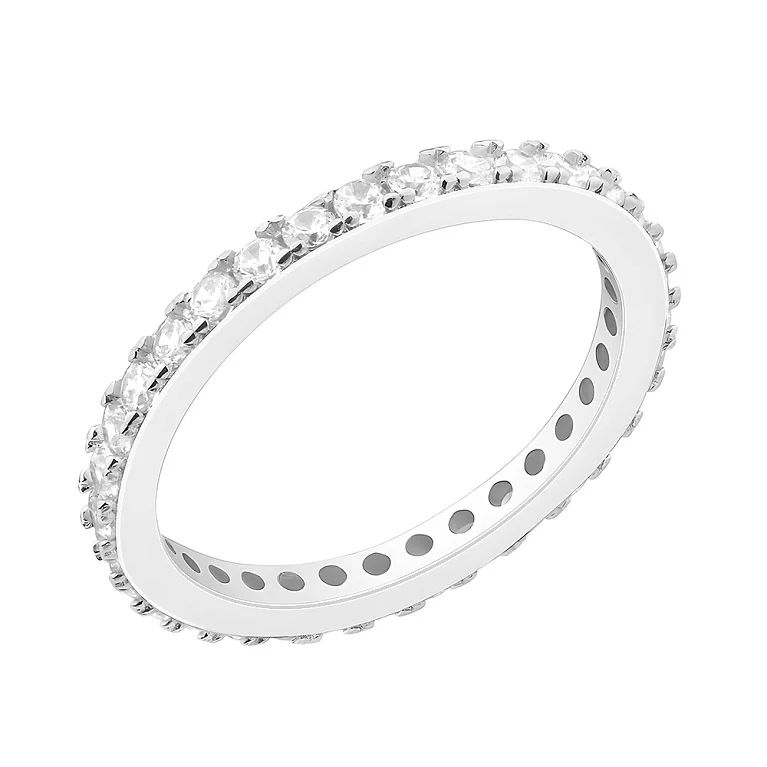 Кольцо из серебра с дорожкой фианитов. Артикул 7501/5959: цена, отзывы, фото – купить в интернет-магазине AURUM