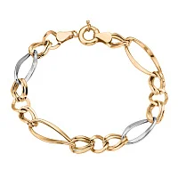 Элегантный браслет из комбинированного золота с плетением панцирь - 1856610