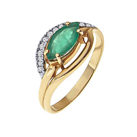 Золотое кольцо с бриллиантами и изумрудом. Артикул 11156брилизум: цена, отзывы, фото – купить в интернет-магазине AURUM