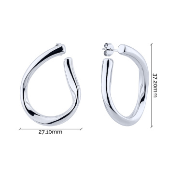 Серьги-гвоздики из серебра в стиле минимализм - 2210998